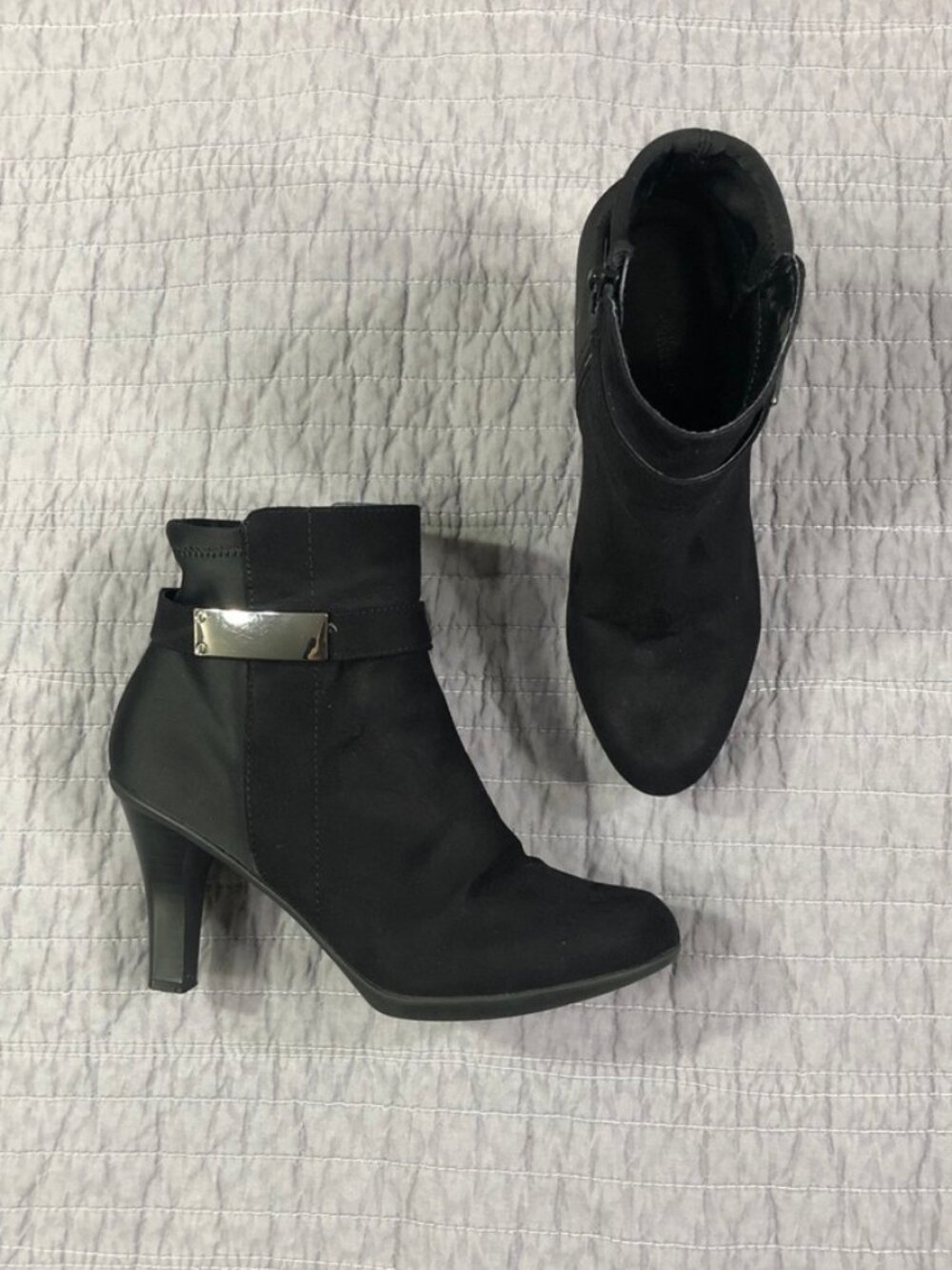 Kelly & Katie Ankle Boots Women 7M Black Madam Heels Side Zipper